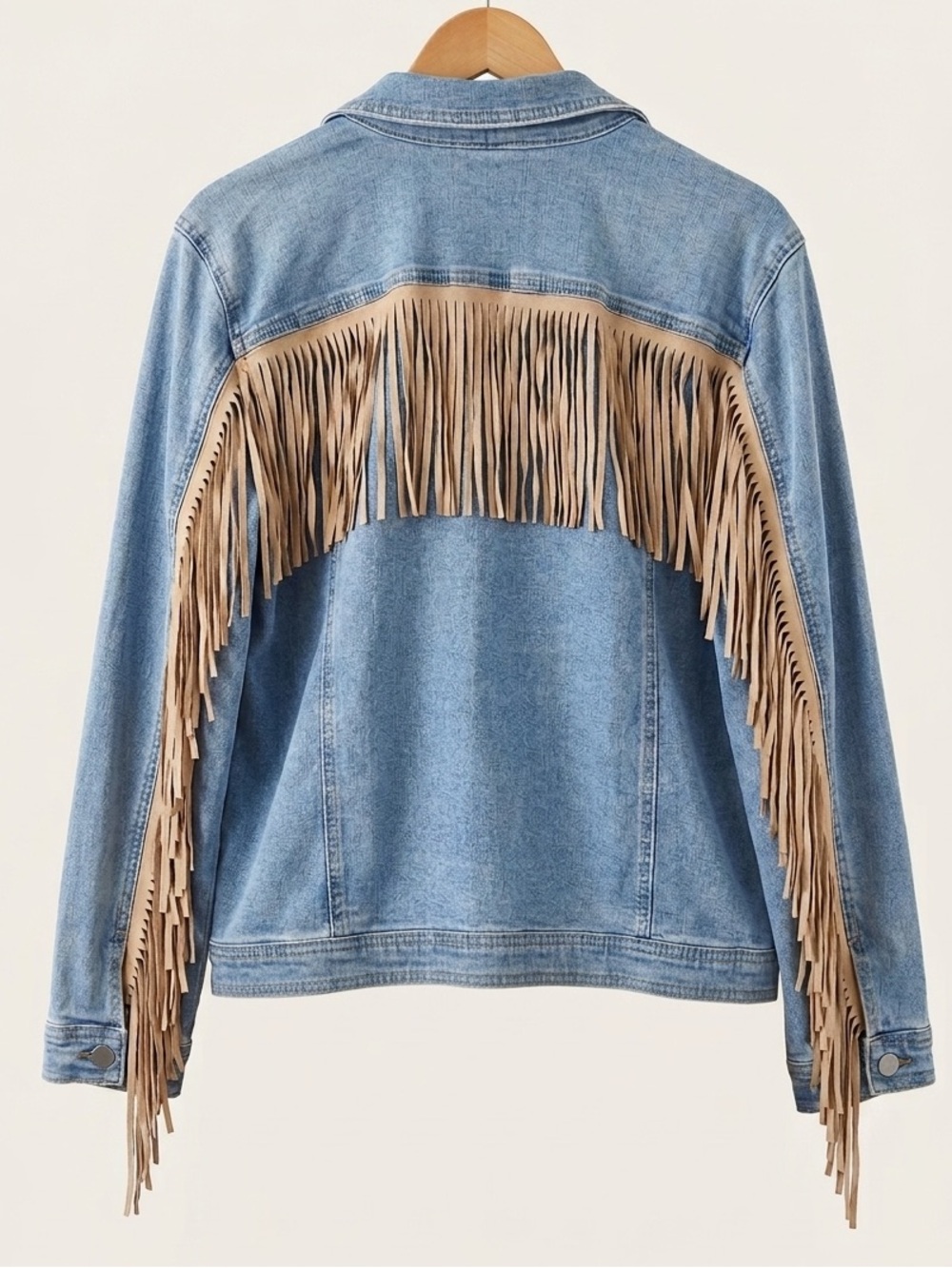 Chico's Denim Fringe Western Jacket Size 3 (XL) Cowgirl Festival Nashville Boho - Picture 1 of 7